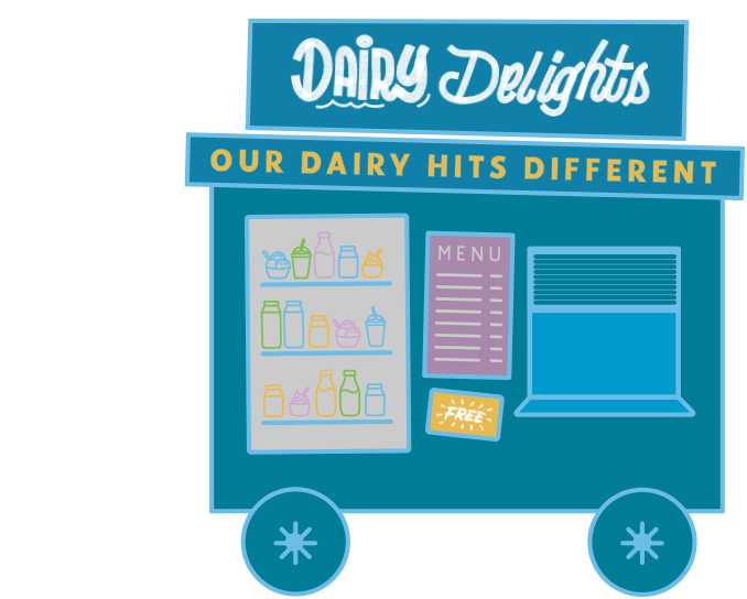 Illustration of the Traveling Dairy Market